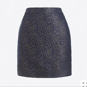 NWT J.Crew Metallic Leopard Jacquard Mini Skirt